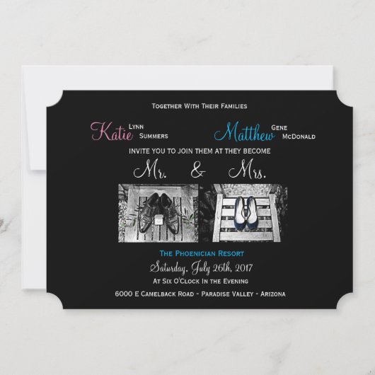 Aangepaste huwelijksuitnodigingen - Voeg uw eigen  Kaart (Voorkant)