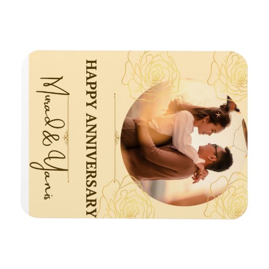 Aangepaste huwelijksverjaardag magneet (Horizontaal)