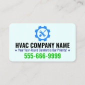 Aangepaste HVAC Logo & Slogan voor Verwarming en K Visitekaartje (Voorkant)