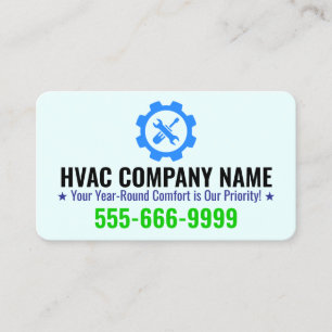 Aangepaste HVAC Logo & Slogan voor Verwarming en K Visitekaartje