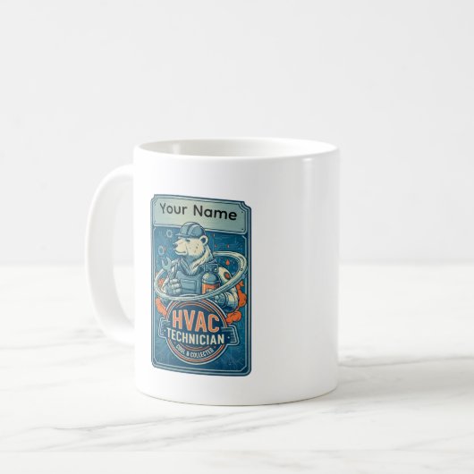 Aangepaste HVAC-technicus Cool IJsbeer Mok (Voorkant links)