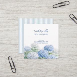 Aangepaste Hydrangea Kustblauwe Streep Vierkante Visitekaartje