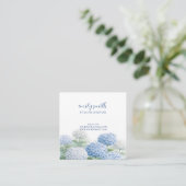 Aangepaste Hydrangea Kustblauwe Streep Vierkante Visitekaartje (Staand voorkant)