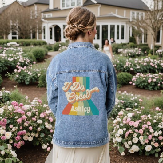 Aangepaste I Do Crew Bruidsmeisje Denim Jacket (Huwelijk Achterkant)