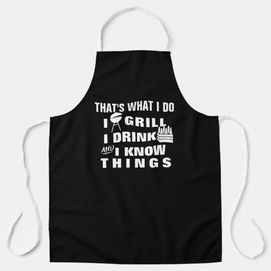 Aangepaste I Grill Chef Grappig Gepersonaliseerd S Schort (Voorkant)