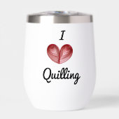 Aangepaste I (hart) Quilling, Witte Drank Tumbler (Voorkant)