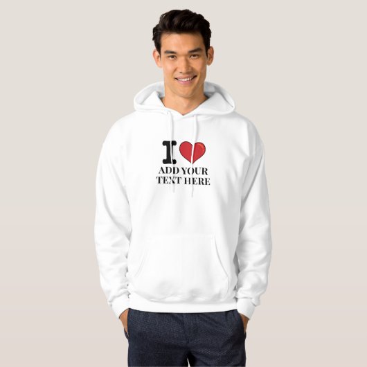 Aangepaste I Heart Hoodie (Voorkant volledig)
