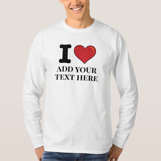 Aangepaste I Heart T-shirt (Voorkant)