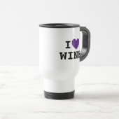 Aangepaste 'I heart wine' reisbeker met paars icoo (Voorkant rechts)