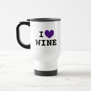 Aangepaste 'I heart wine' reisbeker met paars icoo