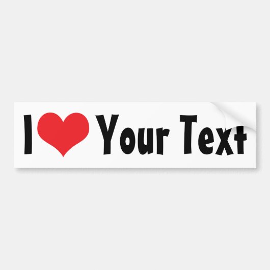 Aangepaste I Love bumpersticker (Voorkant)