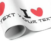 Aangepaste I LOVE - I HEART sjabloon gepersonalise Cadeaupapier (Rol Hoek)