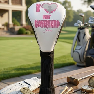 Aangepaste I Love My Boyfriend – Voeg Foto & Naam Golfheadcover