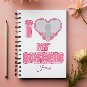Aangepaste I Love My Boyfriend – Voeg Foto & Naam Notitieboek
