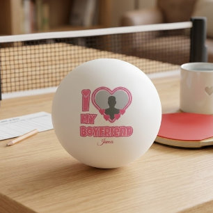 Aangepaste I Love My Boyfriend – Voeg Foto & Naam  Pingpongbal