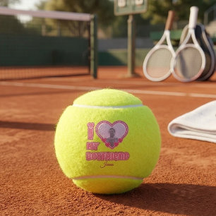 Aangepaste I Love My Boyfriend – Voeg foto & naam Tennisballen