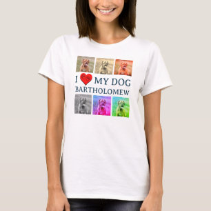 Aangepaste I LOVE MY DOG Pop Art Huisdierliefhebbe T-shirt