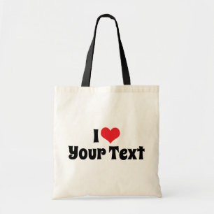 Aangepaste I Love Rode Hart Voeg Uw Aangepaste Tek Tote Bag
