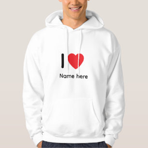 Aangepaste I Love You Hoodie – Gepersonaliseerde N