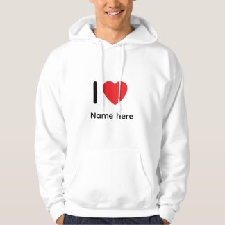 Aangepaste I Love You Hoodie – Gepersonaliseerde N