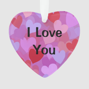 Aangepaste I Love You Moderne Typografie Hart Ornament