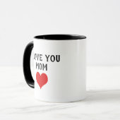 Aangepaste I Love You Moeder Tekst Cute Rode Hart Mok (Voorkant links)