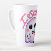 Aangepaste "I Scream" Geest met IJshoorn Kunst Latte Mok (Linkerhoek)