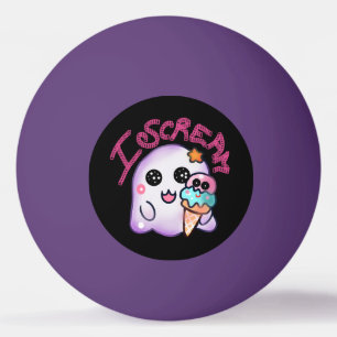 Aangepaste "I Scream" Geest met IJshoorn Kunst Pingpongbal