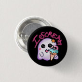 Aangepaste "I Scream" Geest met IJshoorn Kunst Ronde Button 3,2 Cm (Voorkant /achterkant)