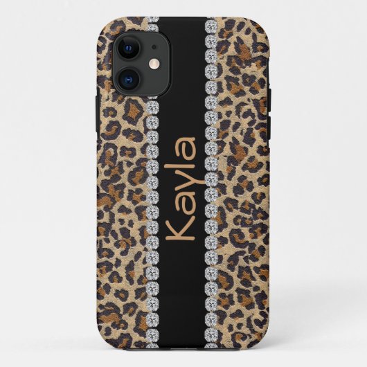 AANGEPASTE I telefoon 5 HOESJE LEOPARD ONTWERP (Achterkant)