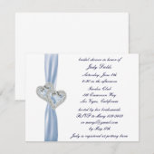 Aangepaste Ice Blue Hearts bruids douche uitnodigi Kaart (Voorkant / Achterkant)
