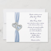 Aangepaste Ice Blue Hearts bruiloft uitnodiging (Voorkant)
