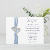 Aangepaste Ice Blue Hearts bruiloft uitnodiging (Staand voorkant)