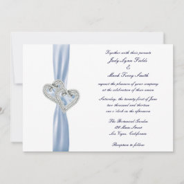 Aangepaste Ice Blue Hearts bruiloft uitnodiging