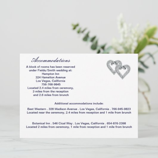 Aangepaste Ice Blue Hearts Enclosure Kaart (Staand voorkant)