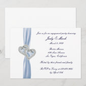 Aangepaste Ice Blue Hearts Engagement Party uitnod Kaart (Voorkant / Achterkant)