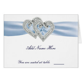 Aangepaste Ice Blue Hearts Place Card