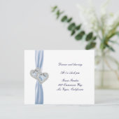 Aangepaste Ice Blue Hearts Receptie Kaart (Staand voorkant)