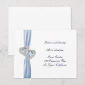 Aangepaste Ice Blue Hearts Receptie Kaart (Voorkant / Achterkant)