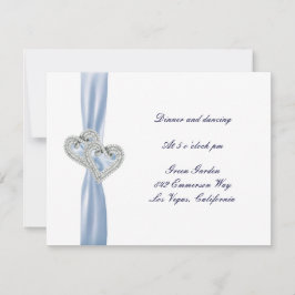 Aangepaste Ice Blue Hearts Receptie Kaart