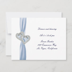 Aangepaste Ice Blue Hearts Receptie Kaart
