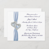 Aangepaste Ice Blue Hearts repetitie diner uitnodi Kaart (Voorkant / Achterkant)