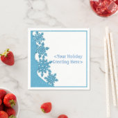 Aangepaste Ice Blue-kerstsnowflake Napkins Servet (Insitu)