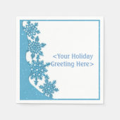 Aangepaste Ice Blue-kerstsnowflake Napkins Servet (Voorkant)