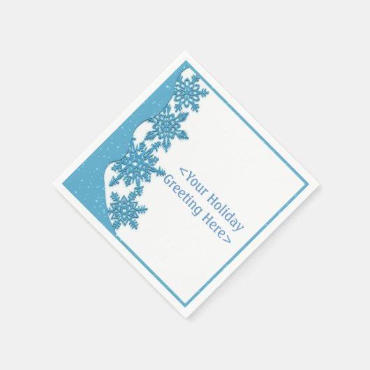 Aangepaste Ice Blue-kerstsnowflake Napkins Servet (Hoek)