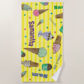 Aangepaste Ice Cream Beach-handdoek Strandlaken (Voorkant)