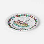 Aangepaste Ice Cream Birthday Party Papieren Bordje (Gekanteld)