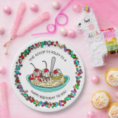 Aangepaste Ice Cream Birthday Party Papieren Bordje (Feest)
