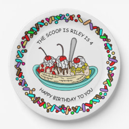 Aangepaste Ice Cream Birthday Party Papieren Bordje