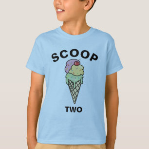 Aangepaste Ice Cream Cone Scoop Two Twins Birthday T-shirt